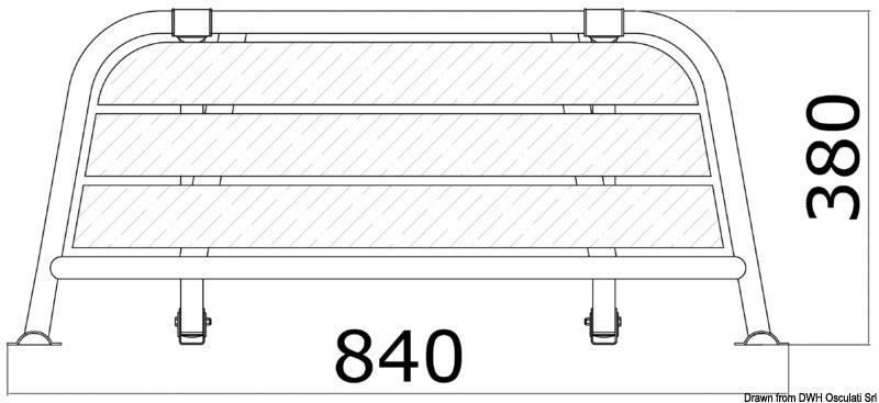 Hækplatform 840 mm til sejlbåd/motorsejler