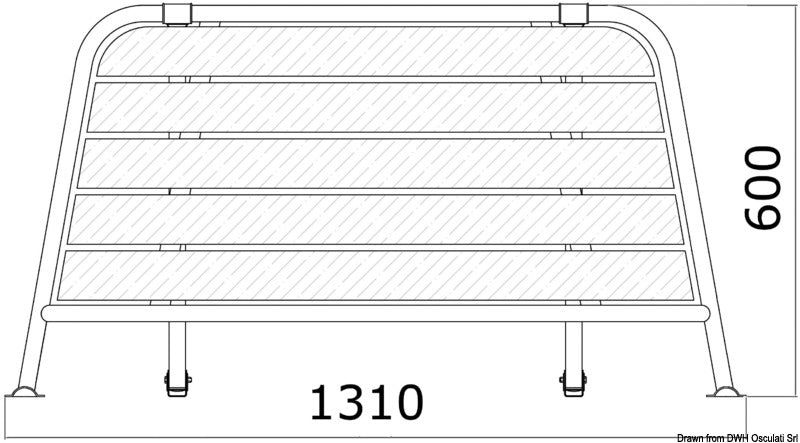 Agterplatform 1310 mm til sejlbåd/motorsailer
