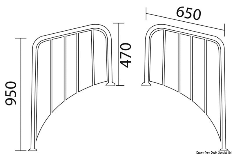 Badeplatformsæt til rund hæk, 650 mm