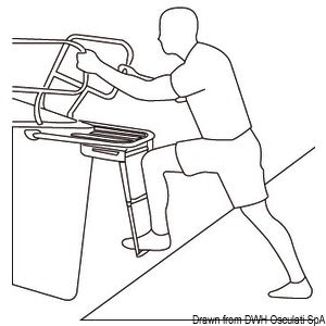 Dolphin striker AISI 316/teak med 2-trins stige