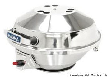 Rund marinegrill MAGMA Marine Kettle med gasblus, Ø 381 mm