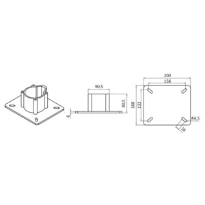 Swivel søjle teleskopisk poleret 45-62 cm
