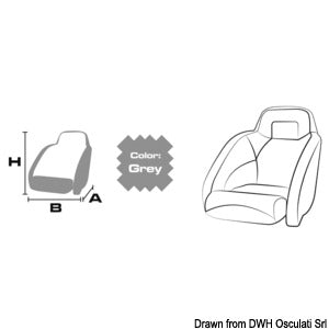 Osculati betræk til dobbelt sæde grå 53x90x89cm 300D