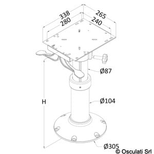 Maxi piedestalfod med sædebeslag teleskopisk 430/610 mm