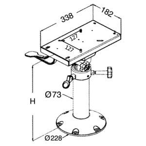 Sædestøtte med drejeslæde 457 mm Osculati
