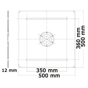 Søjle med firkantet base 500 x 500 mm Osculati