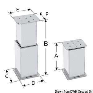 SQUARE elektrisk søjle 2-trins 12V 12 mm/sec Noval