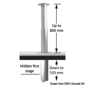 Noval foldbar bordstøtte 2-trins 12V 90° roterbar