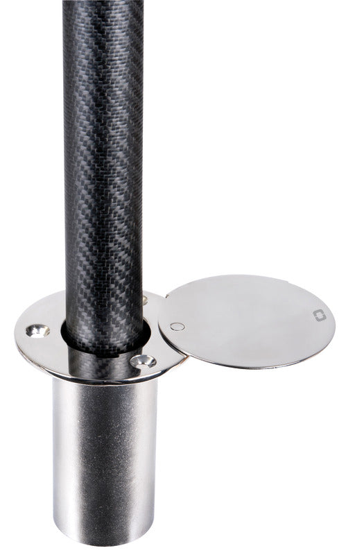 Indbygningsbøsning til Ø38 mm carbonstang med 180° drejelåg – lige
