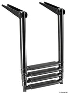 Total Black sort teleskopisk badestige til badeplatform i AISI 316 - flere varianter
