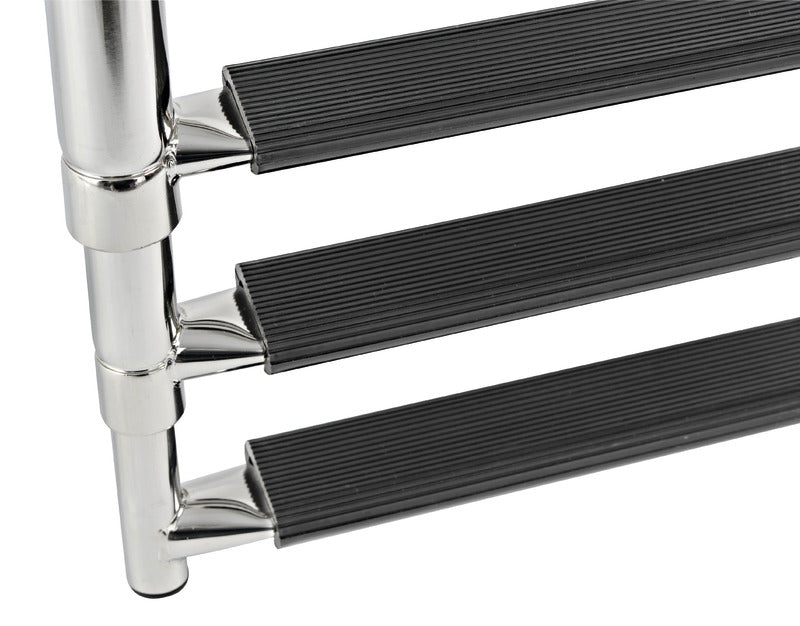 Teleskopisk badeplatformsstige i AISI 316 rustfrit stål, standard, 3 trin, hvid