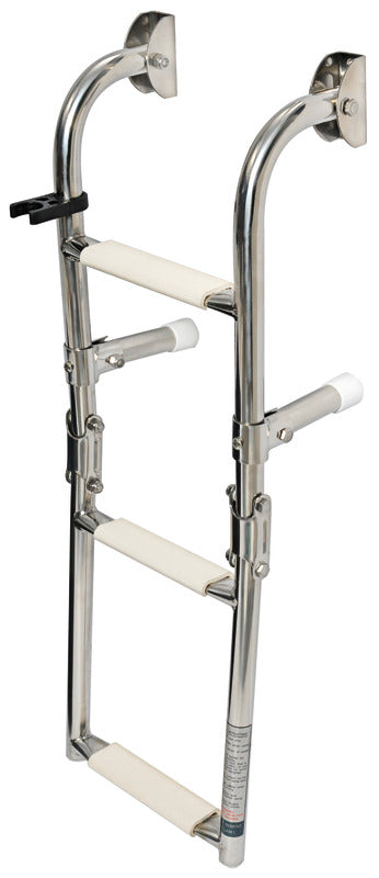Foldbar badestige i AISI 316 rustfrit stål, smal, 3 trin