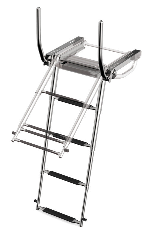EasyUp teleskopisk underplatformstige med automatiske håndtag, 4 trin, 480 x 440 mm