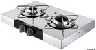 Navy Load fritstående gaskogeplade i rustfrit stål med 2 blus – 440 × 290 × 90 mm – 1900 + 1000 W
