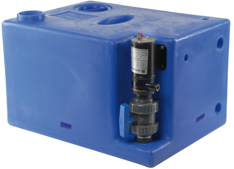 Sortvandstank med indbygget maceratorpumpe, 112 l, 12 V
