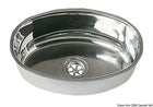 Oval vask i spejlpoleret rustfrit stål – 265 × 385 mm