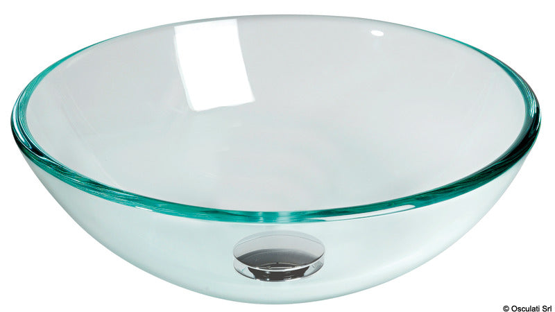 Transparent halvkugleformet glasvask Ø 280 mm