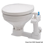 Marintoilet med stor porcelænsskål og soft-close plastsæde – manuel drift