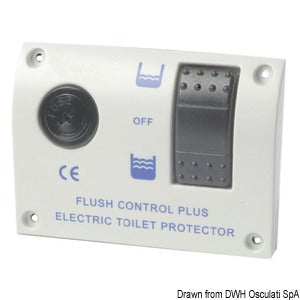 TMC elektronisk skyllekontrolpanel til elektriske marinetoiletter – 24 V