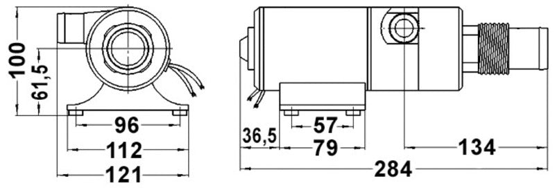 Selvansugende maceratorpumpe 12 V, 45 l/min