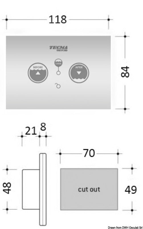 Tecma Touch SFT multifunktionskontrolpanel til elektriske toiletter G1/G2