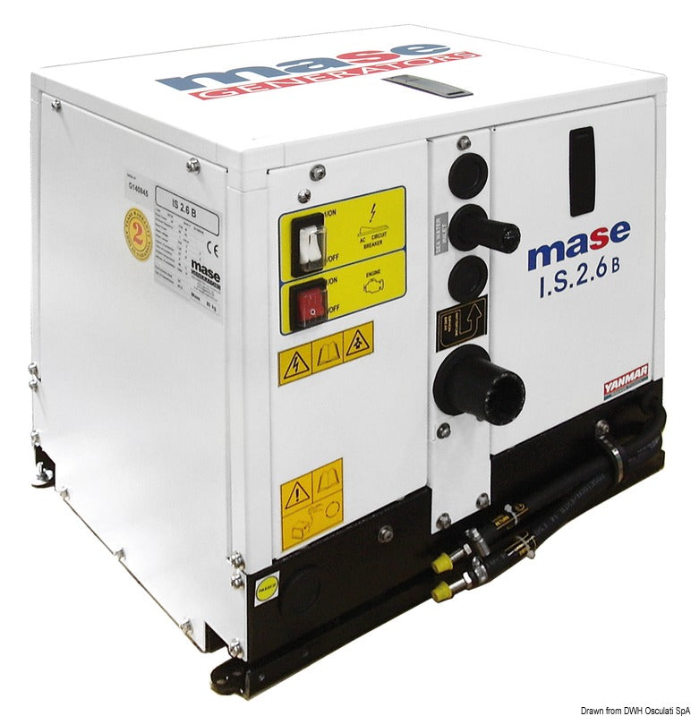 MASE IS-serie lydisoleret marinedieselgenerator IS 2.6, 2,0 kW