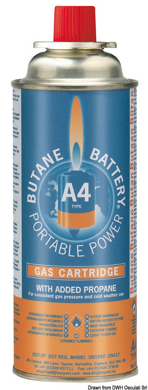 Bright Spark Butane Battery A4-gaspatroner til BS100, 4 stk.