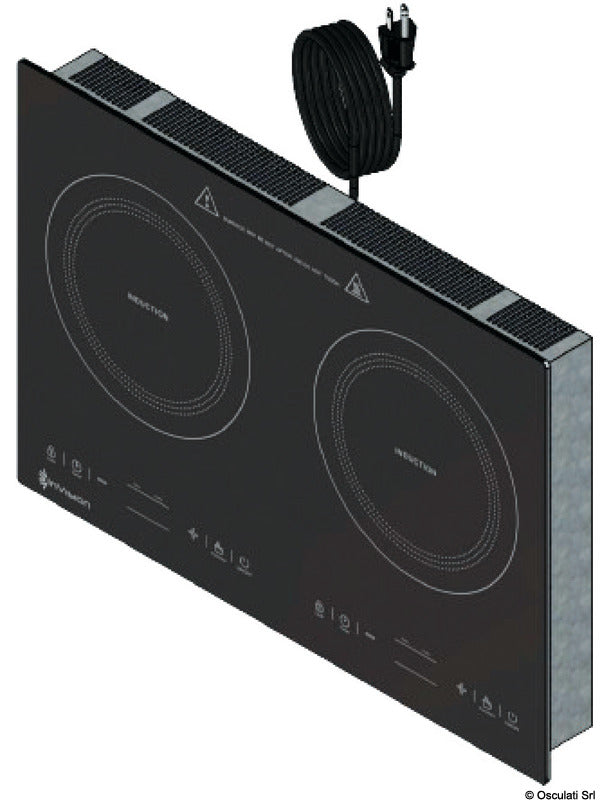 Glaskeramisk induktionskogeplade med 2 kogezoner, 120 V / 60 Hz
