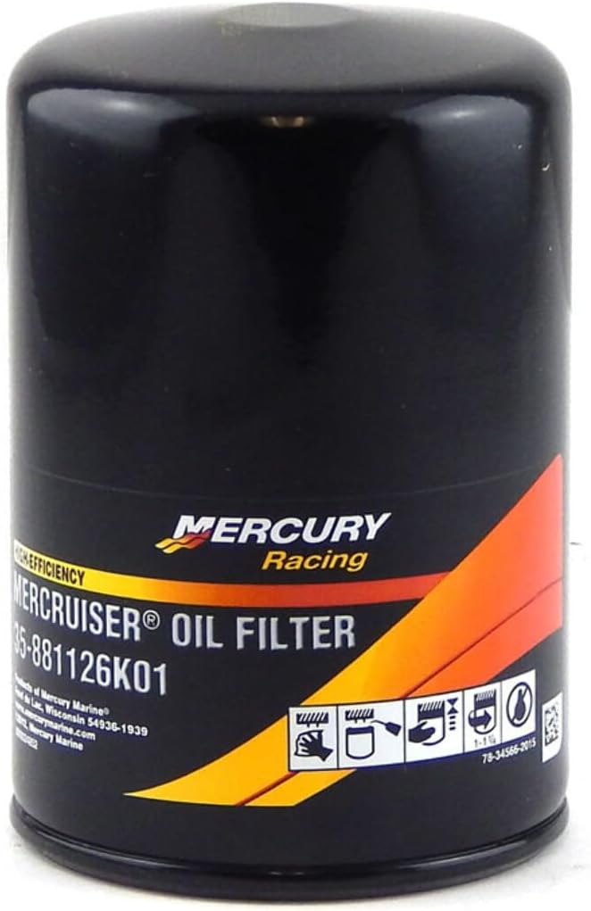Mercury Marine høj-effektivitets oliefilter 35-881126K01 til Hi-Performance GM V8