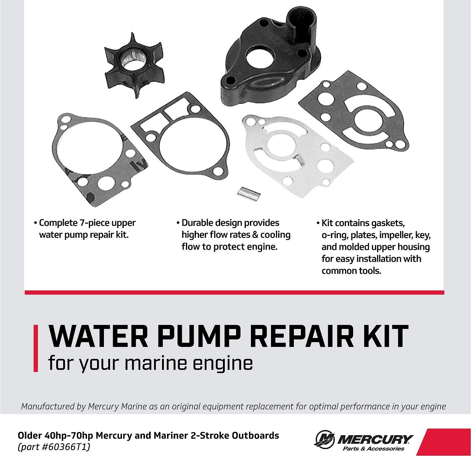 Mercury Marine øvre vandpumpereparationssæt 46-60366T1