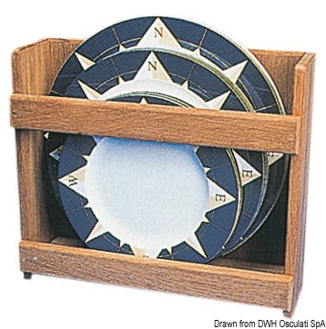 ARC tallerkenholder i teak til 12 tallerkener, 285 × 95 × 260 mm