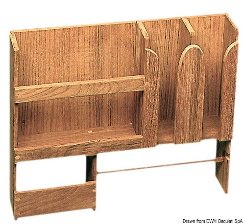 ARC teak-tallerkenstativ 490 × 106 × 425 mm