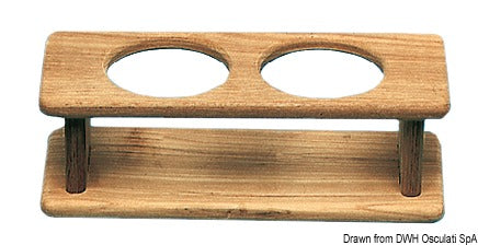ARC vægmonteret flaskeholder i teak til 2 flasker, 260 × 115 × 105 mm