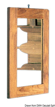 ARC toiletspejl med teakramme, 275 × 375 mm