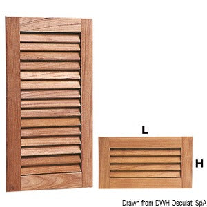 ARC teakventilationsrist med lameller 288 × 163 mm