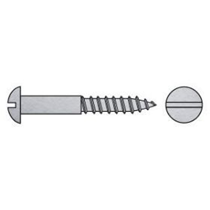 Træskrue rundhoved M6 x 70 mm DIN 96 A4 lige kærv 4 stk