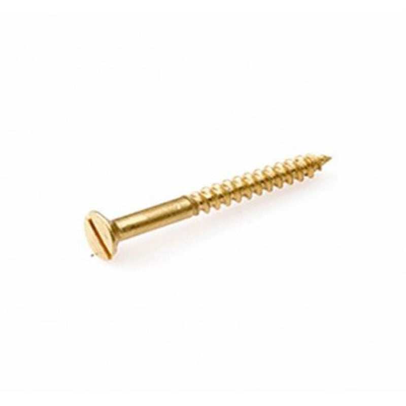 Træskrue messing undersænket DIN 97 5x25 mm lige kærv 4 stk