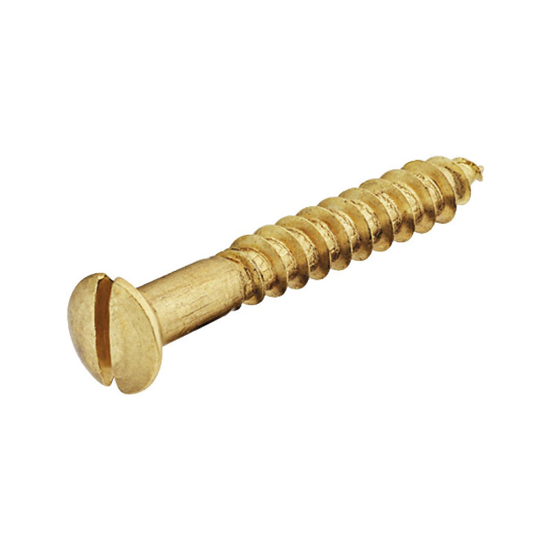 Træskrue messing linsehoved DIN 95 lige kærv 3x16 mm 100 stk