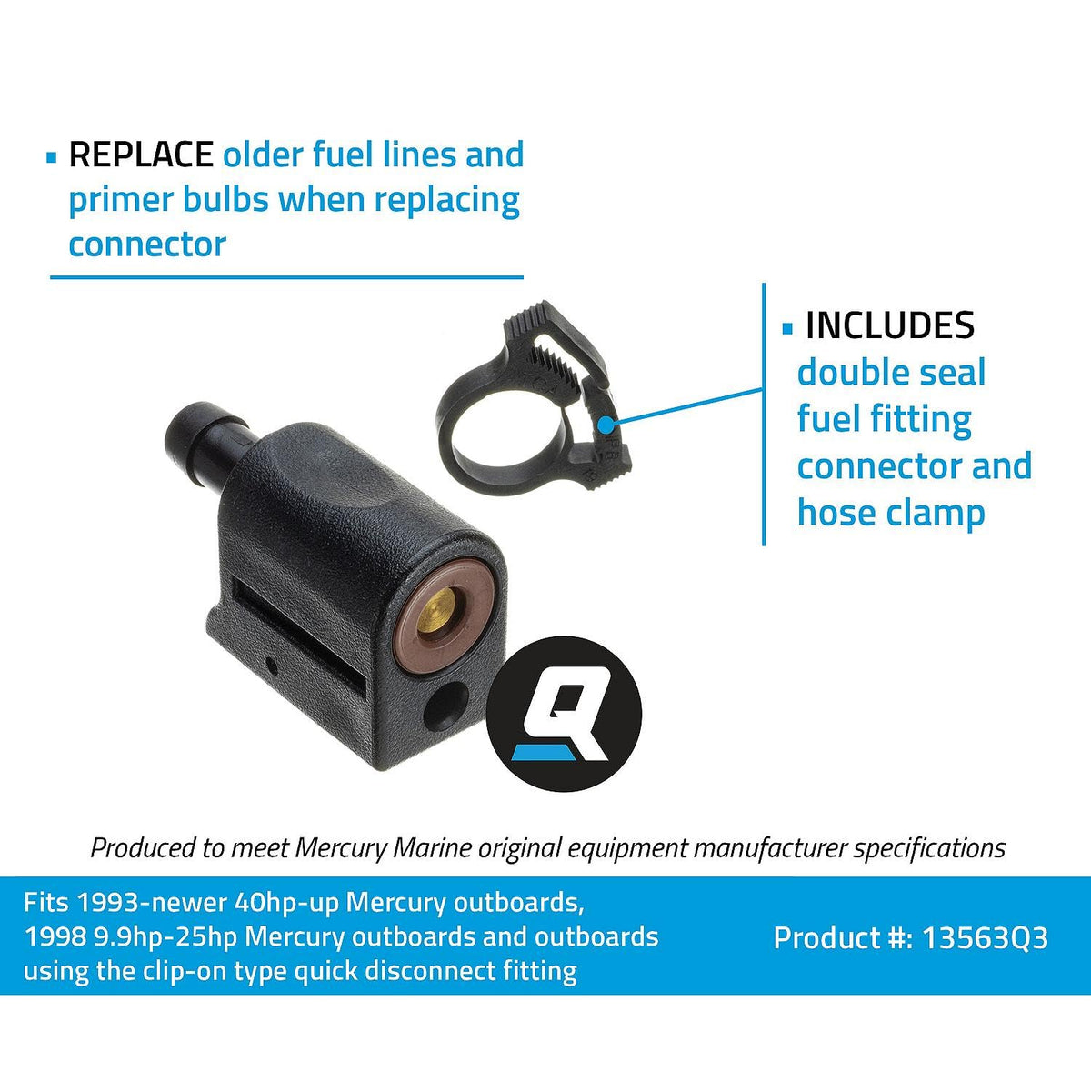 Quicksilver brændstofkobling til motorside 8 mm – 22-13563Q3