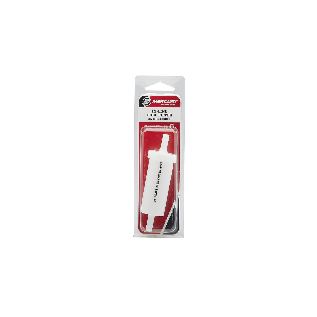 Mercury Marine inline-brændstoffilter 35-816296K03 til 1/4 tomme brændstofslange