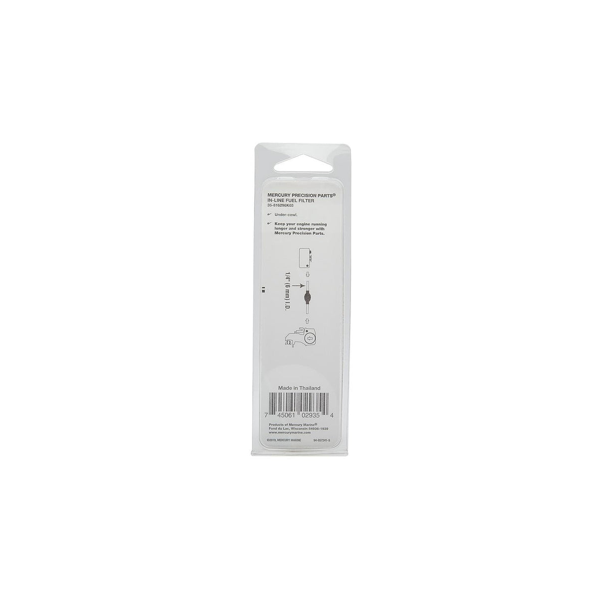 Mercury Marine inline-brændstoffilter 35-816296K03 til 1/4 tomme brændstofslange