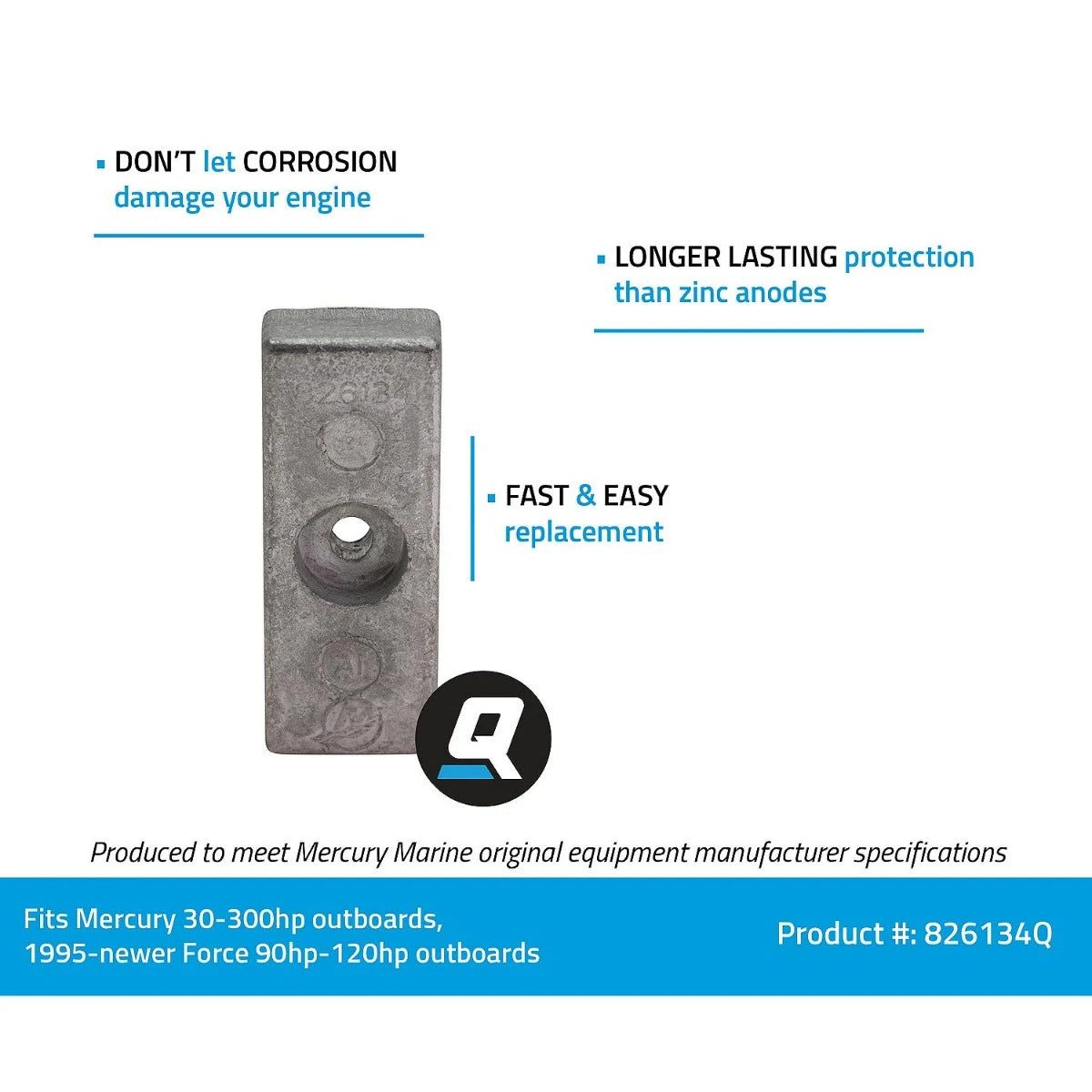 Quicksilver/Mercury ANODE(ALUM)  - P/N: 97-826134Q