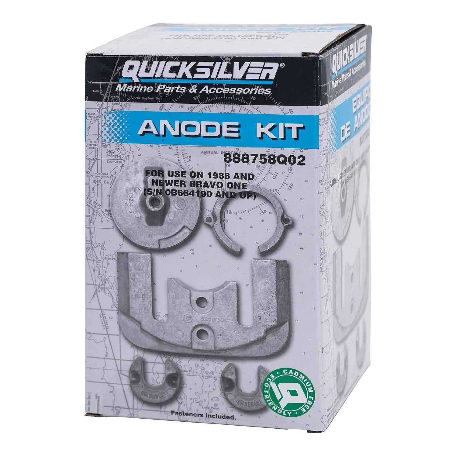 Quicksilver aluminiumsanodesæt 97-888758Q02 til MerCruiser Bravo One