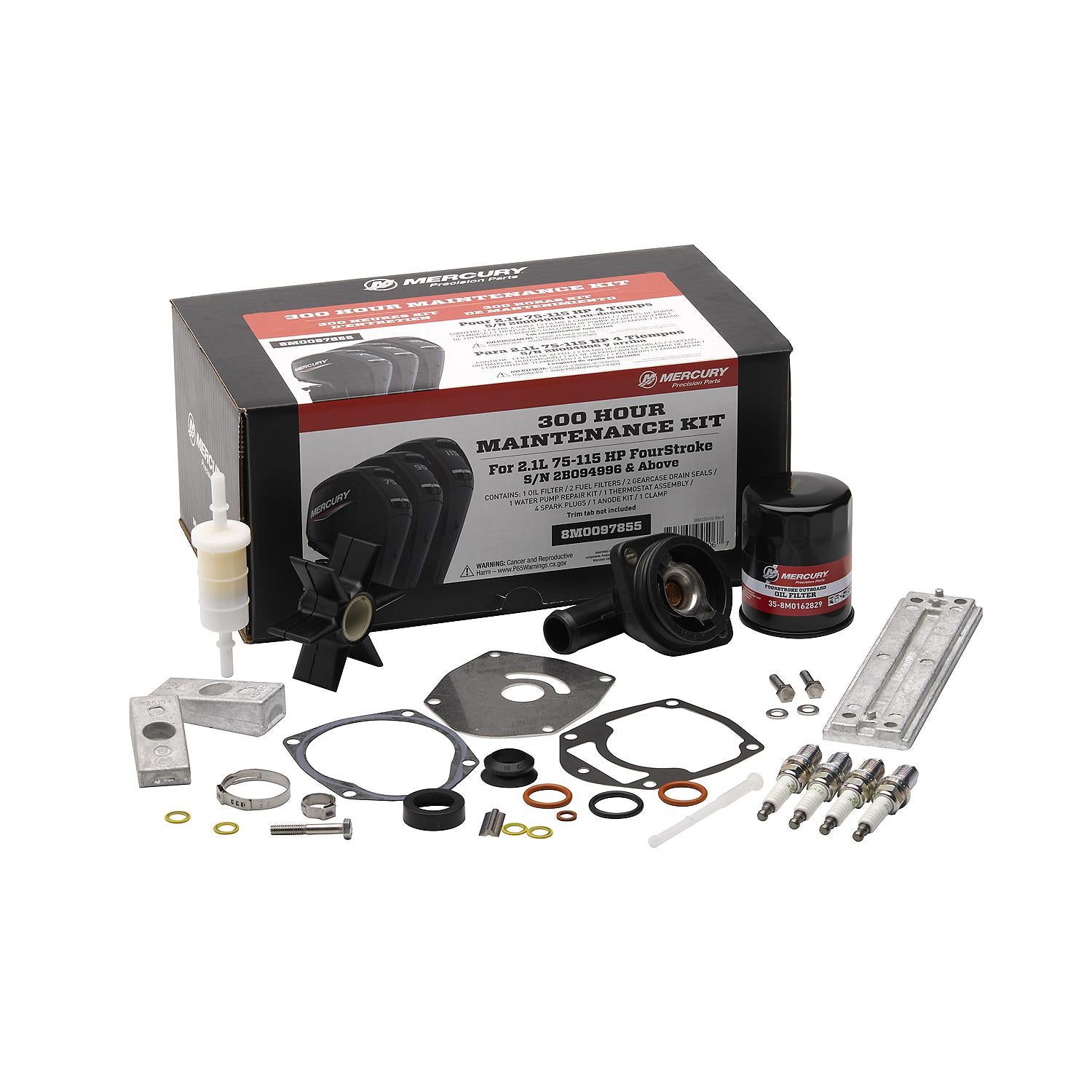 Mercury 300-timers servicesæt 8M0097855 til 2,1L FourStroke-påhængsmotor