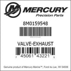 Quicksilver/Mercury VALVE EXHAUST - P/N: 8M0159548