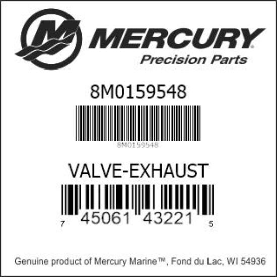 Quicksilver/Mercury VALVE EXHAUST - P/N: 8M0159548