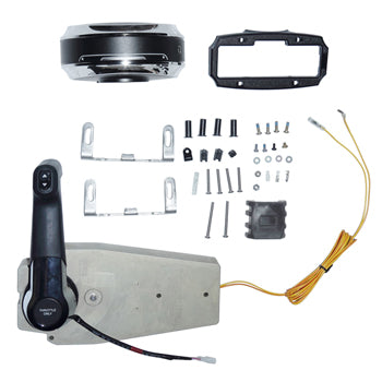 Quicksilver MCC 4500 mekanisk enkeltgrebsfjernstyring med trim og kromgreb, reservedelsnummer 8M4507538
