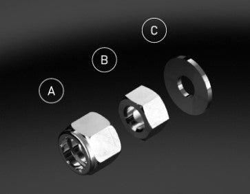 Mercury Marine dobbelt propellermøtriksæt 11-8M0179579 med skive og to møtrikker