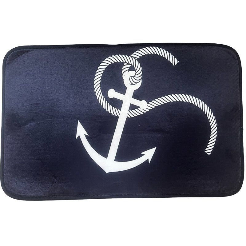 Mat blue w/anchor motif 38.5 x 59.0 cm