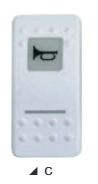 Carling Contura II belyst vippeknap til panelbelysning, type C, hvid